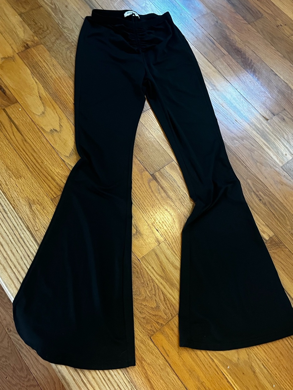 GIORGIA Paris High Rise Flare Yoga Pant Wide Leg Athleisure Stretch Black Size S - Picture 5 of 7